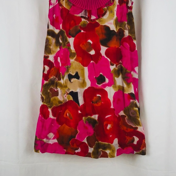 Loft Silk blend fully lines pink floral dress MP - Picture 4 of 7